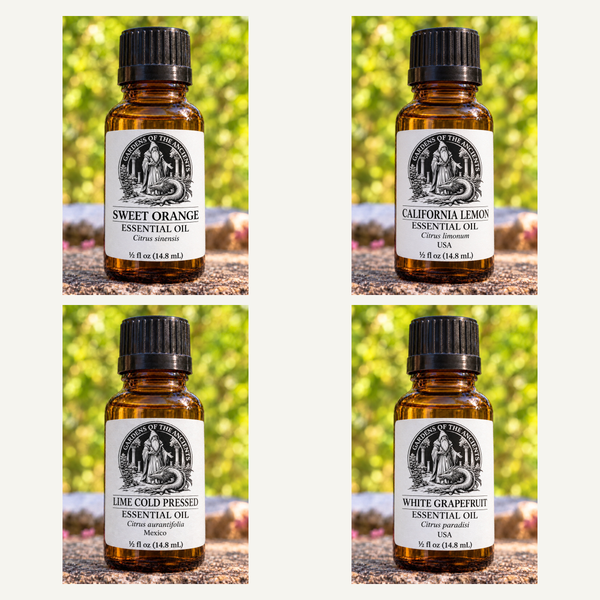 Citrus Essential Oil Set – Sweet Orange, Lemon, Lime & Grapefruit – GARDENS OF THE ANCIENTS®