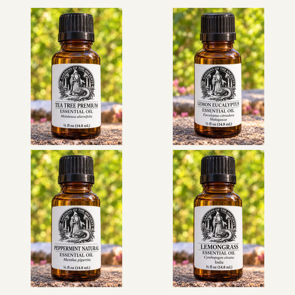 Anti-Funkle Essential Oil Set – Tea Tree, Lemon Eucalyptus, Peppermint & Lemongrass – GARDENS OF THE ANCIENTS®